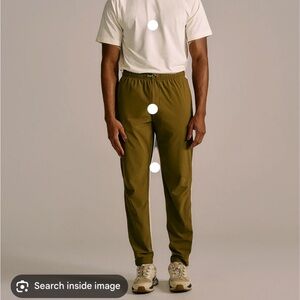 Green Joggers with Tapered Ankle and Drawstring Waist